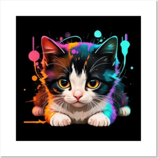 Bicolor Kitty Cat Posters and Art